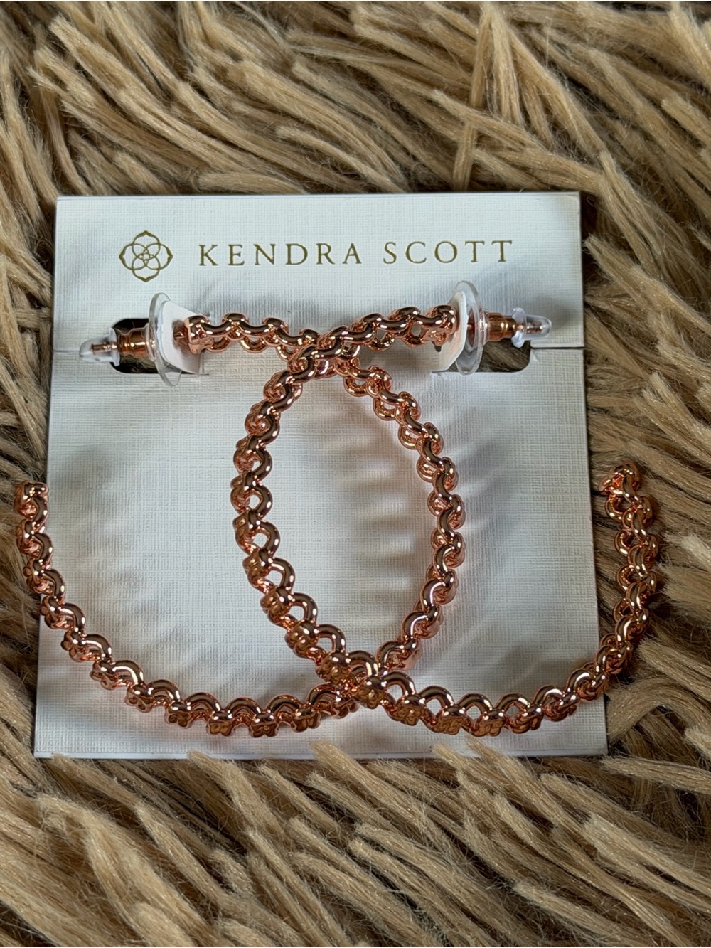 Kendra Scott Rose Gold Scalloped Hoop Earrings new